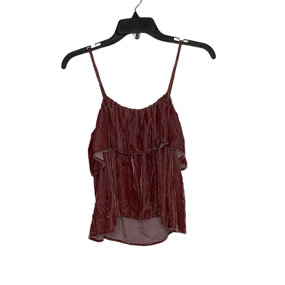 Madewell Womens Spaghetti Strap Tank Top Size XXS Silk Blend Velour Tiered - Picture 6 of 6